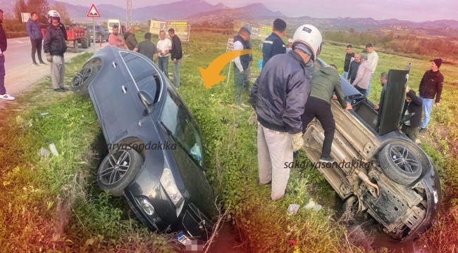 Geyve'de otomobil kanala uçtu, çevredekiler panikle yardıma koştu