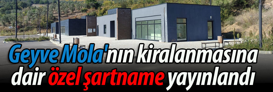 Geyve Mola'nın kiralamasına dair özel şartname