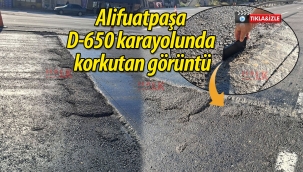  Alifuatpaşa D-650 karayolunda korkutan görüntü