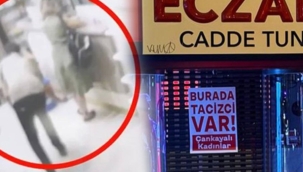 Tacizci eczacı serbest kalınca kadınlar bu pankartı astı