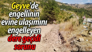 Geyve'de engellinin evine ulaşımını engelleyen dere geçidi sorunu